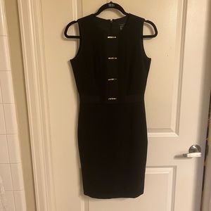 NWT Ann Taylor black dress with gold bows size 0
